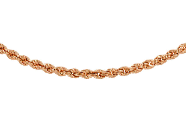 Solid 14k Rose Gold Diamond Cut Rope Chain Necklace 2mm-7mm 20