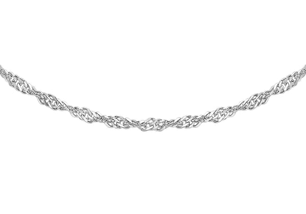 9ct White Gold 2.3mm Twist Curb Chain 46m/18"9