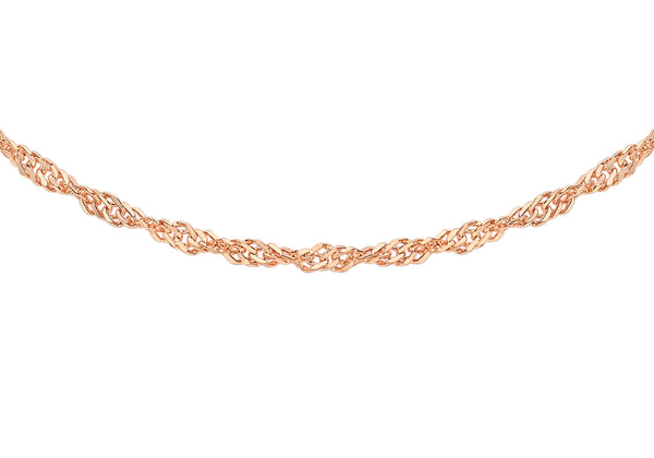 9ct Rose Gold 2.3mm Twist Curb Chain 46m/18"9