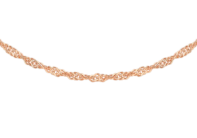 9ct Rose Gold 2.3mm Twist Curb Chain 46m/18"9