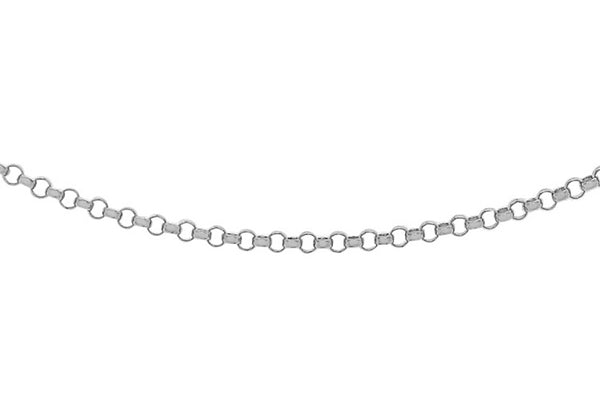 9ct White Gold 1.2mm Round Belcher  Chain 41m/16"9