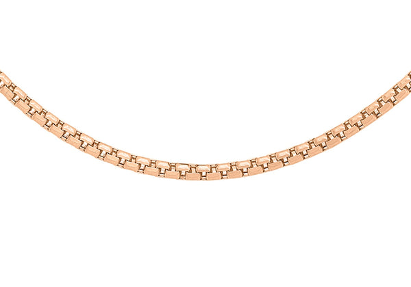 9ct Rose Gold 36 Diamond Cut Box Belcher Chain