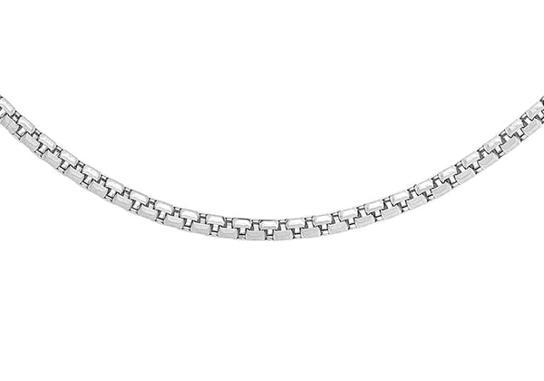 9ct White Gold 36 Diamond Cut Box Belcher  Chain 41m/16"9