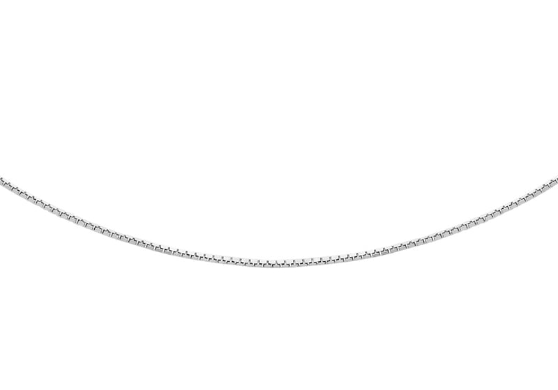 9ct White Gold 10 Mirror Box Chain 41m/16"9