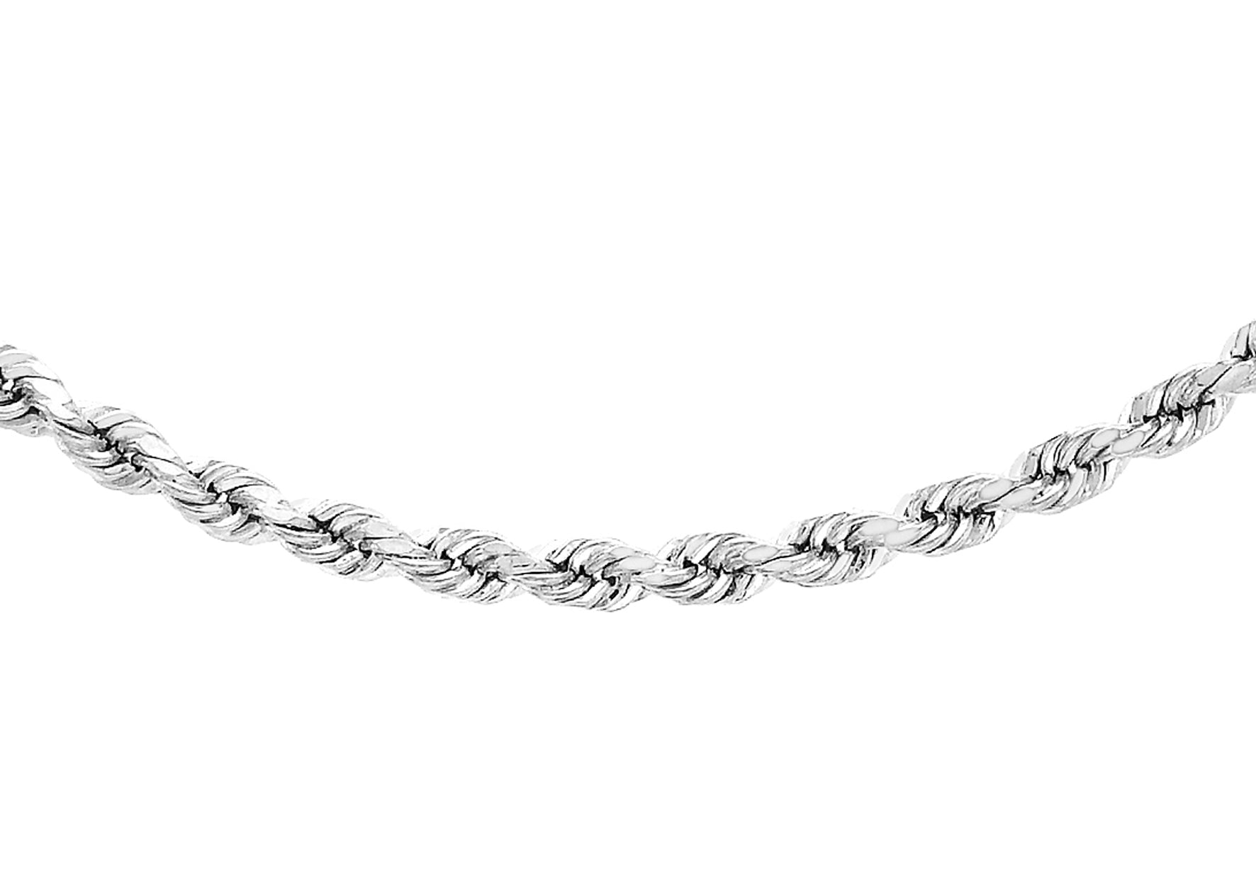 White gold rope chain deals diamond cut