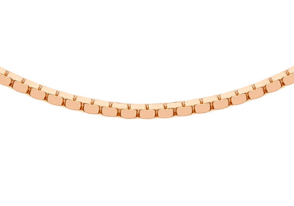 9ct Rose Gold 40 Mirror Box Chain