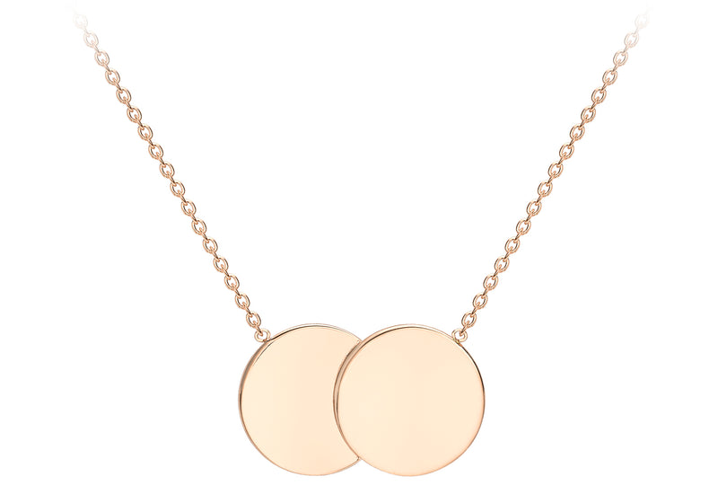 9ct Rose Gold Double-Disc Adjustable Necklace