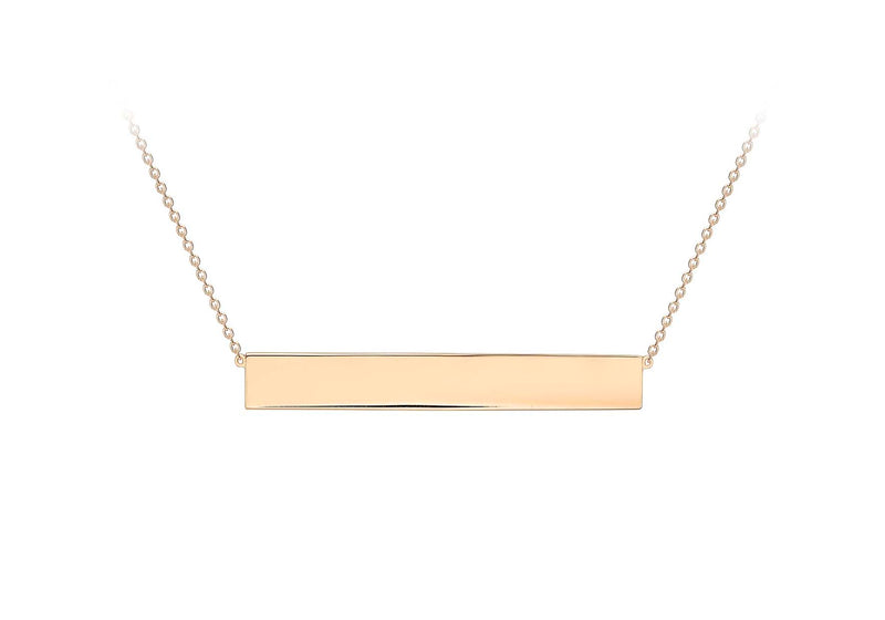 9ct Rose Gold Horizontal Bar Adjustable Necklace