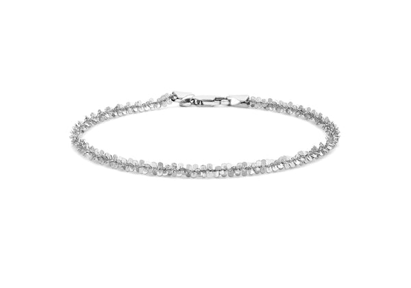 9ct White Gold Twisted rissCross Bracelet