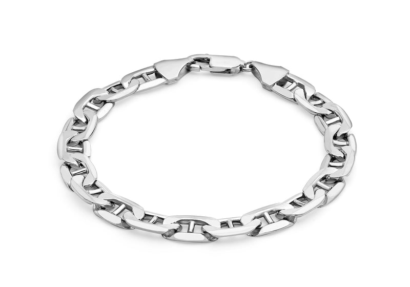 9ct White Gold 200 Rambo Chain Bracelet 20m/8"9