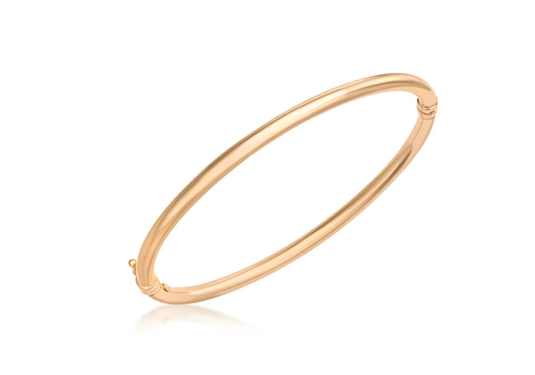 9ct Rose Gold Oval Tube Bangle