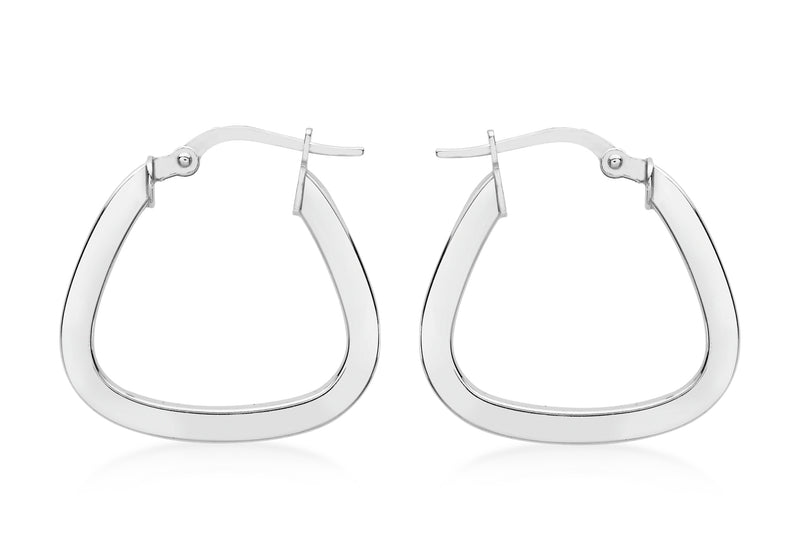 9ct White Gold Polished Creole Earrings