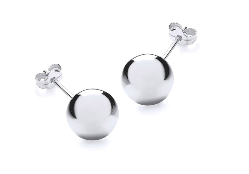 9ct White Gold 10mm Ball Stud Earrings