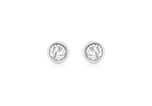 9ct White Gold 0.20t Diamond 4.5mm Round Stud Earrings