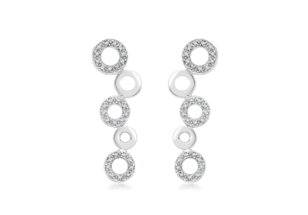 9ct White Gold 0.20t Diamond Circle Drop Earrings