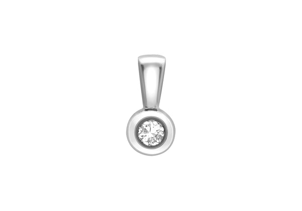 9ct White Gold 0.20t Diamond DoughnCut Pendant