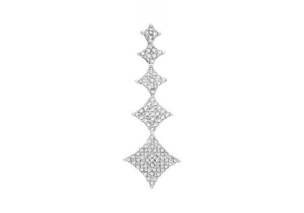 9ct White Gold 0.25t Pave Set Diamond Drop Pendant