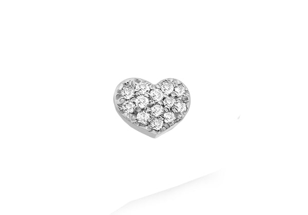 9ct White Gold 0.05t Pave Set Diamond Heart Slider Pendant