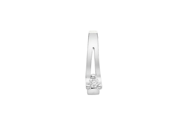 9ct White Gold 0.05t Solitaire Diamond Drop Pendant