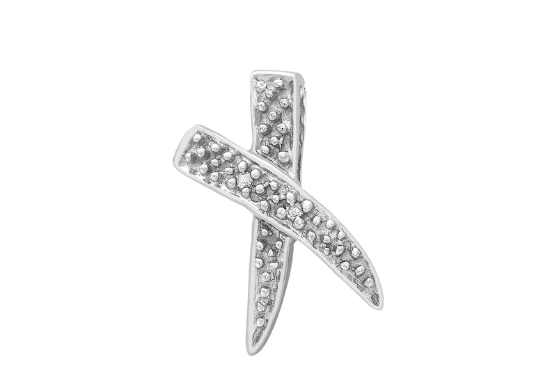 9ct White Gold 0.01t Diamond Kiss Pendant