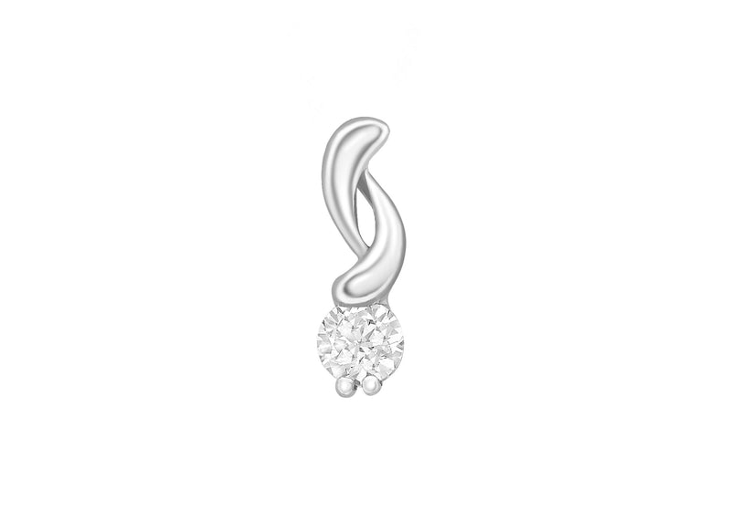 9ct White Gold Zirconia  Swirl Pendant