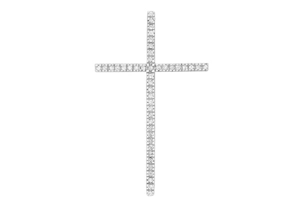 9ct White Gold 0.50ct Diamond Cross Pendant