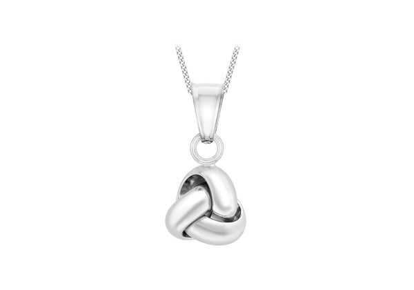 9ct White Gold 9mm x 18mm Triple-Knot Pendant