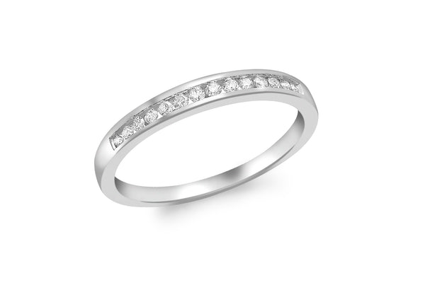 9ct White Gold 0.15t Channel Set Diamond Ring