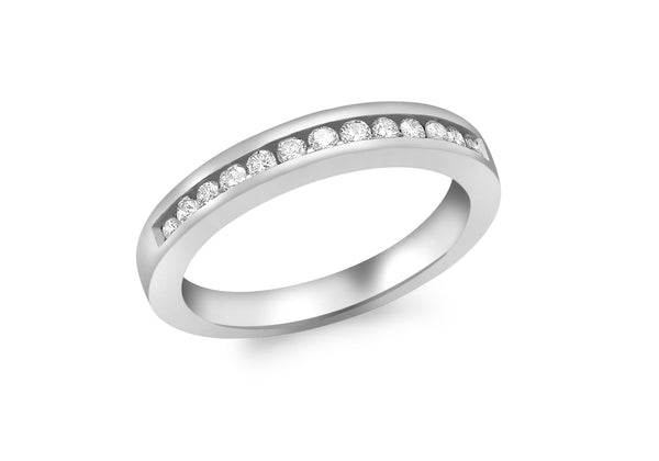 9ct White Gold 0.25t Channel Set Diamond Ring