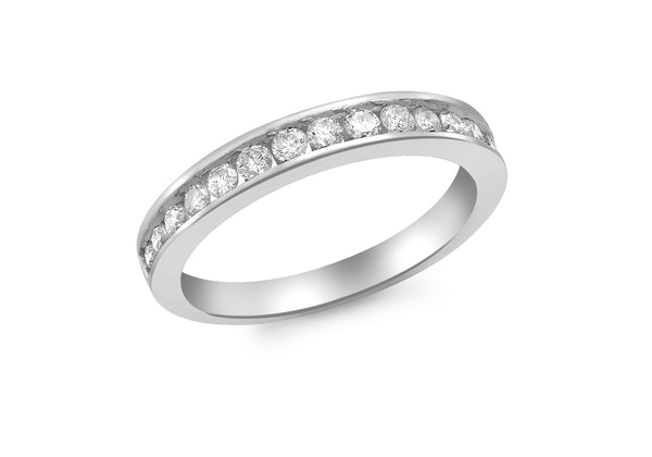 9ct White Gold 0.50ct Channel Set Diamond Ring