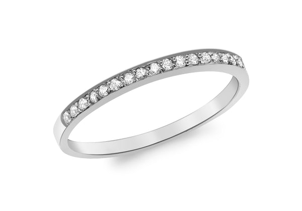 9ct White Gold 0.13t Diamond Slim Band Eternity Ring