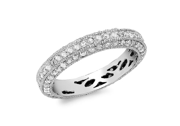 9ct White Gold 0.75t Pave Set Diamond Eternity Ring