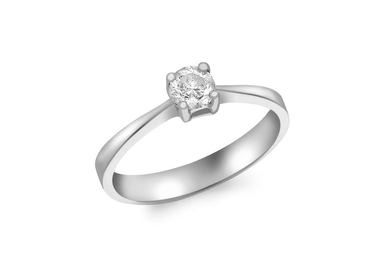 9ct White Gold 0.25t Diamond Solitaire Ring