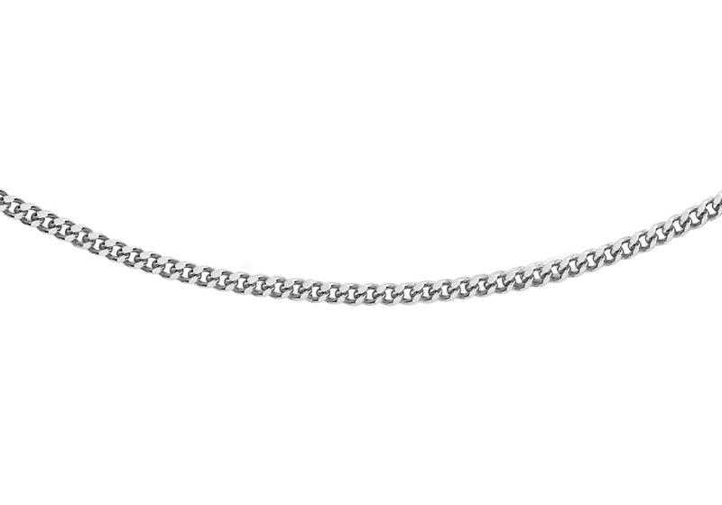 18ct White Gold 20 Diamond Cut Curb Chain 46m/18"9