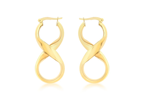 18ct Yellow Gold 'Figure 8' Creole Earrings