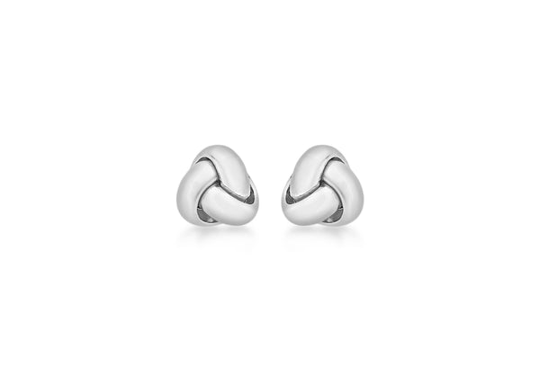 18ct White Gold 6mm Knot Stud Earrings