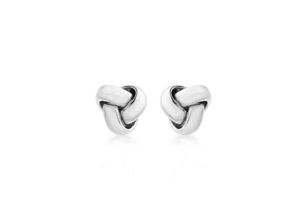 18ct White Gold 8mm Knot Stud Earrings