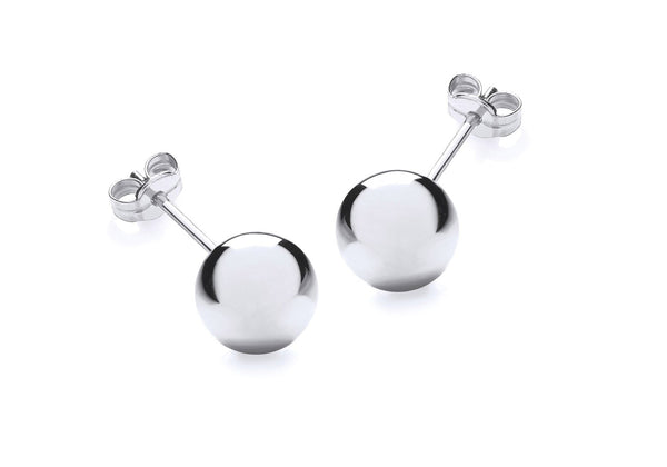 18ct White Gold 10mm Ball Stud Earrings