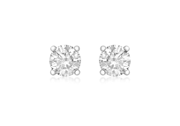 18ct White Gold 0.75t Diamond 4mm Stud Earrings