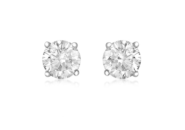 18ct White Gold 1.00t Diamond 5mm Stud Earrings