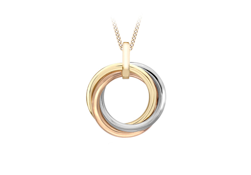 18ct Triple Tone Gold Knot Pendant