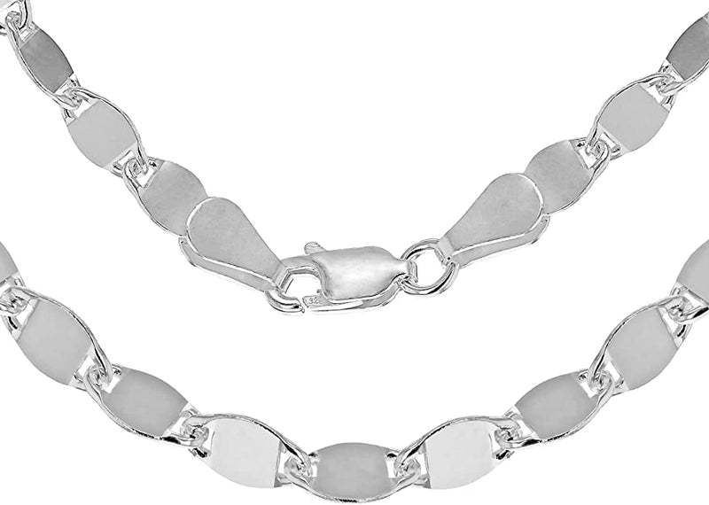 Sterling Silver Flat Mirror Links Chain