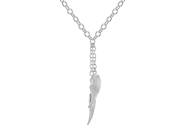 SILVER SIMPLE ANGEL WING 16+2"9