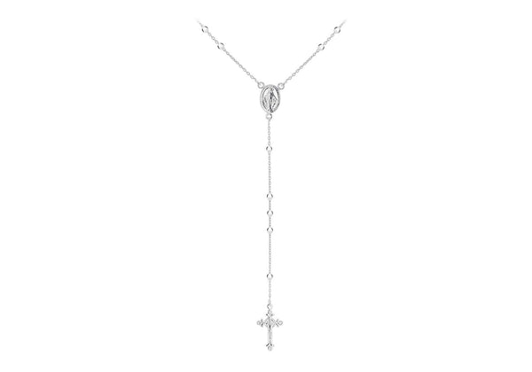 SILVER MINI BALL ROSARY NL 23"9