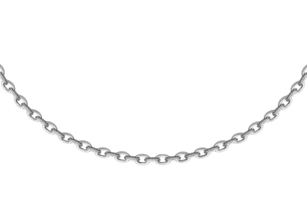 Sterling Silver Rhodium Plated Adjustable Trace Chain 46m/18" - 51m/20"9