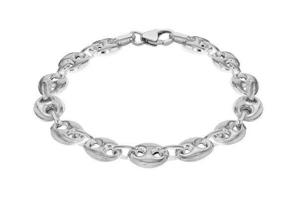 Sterling Silver Rambo Oval Link Chain Bracelet