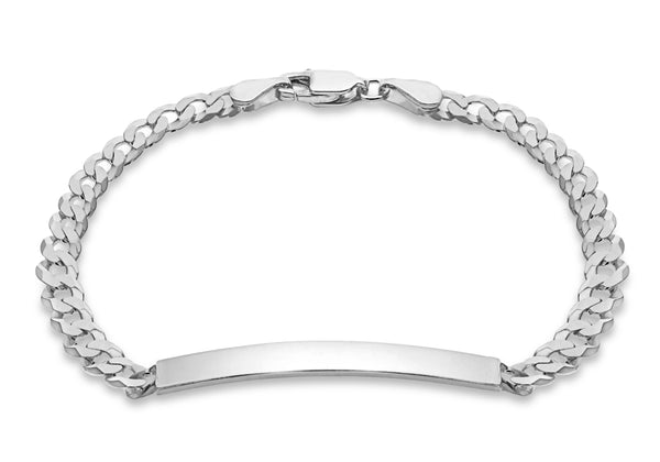 Sterling Silver 5.75mm x 38.5mm ID 5.3mm Flat Curb Bracelet 19m/7.5"9