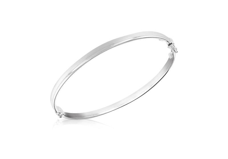 Sterling Silver Obovate Tube Bangle