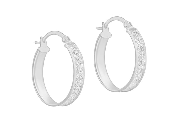 Sterling Silver Stardust 20mm Hoop Earrings