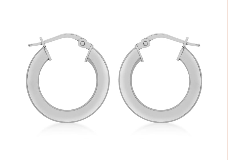 Sterling Silver Triangle Tube Creole Earrings